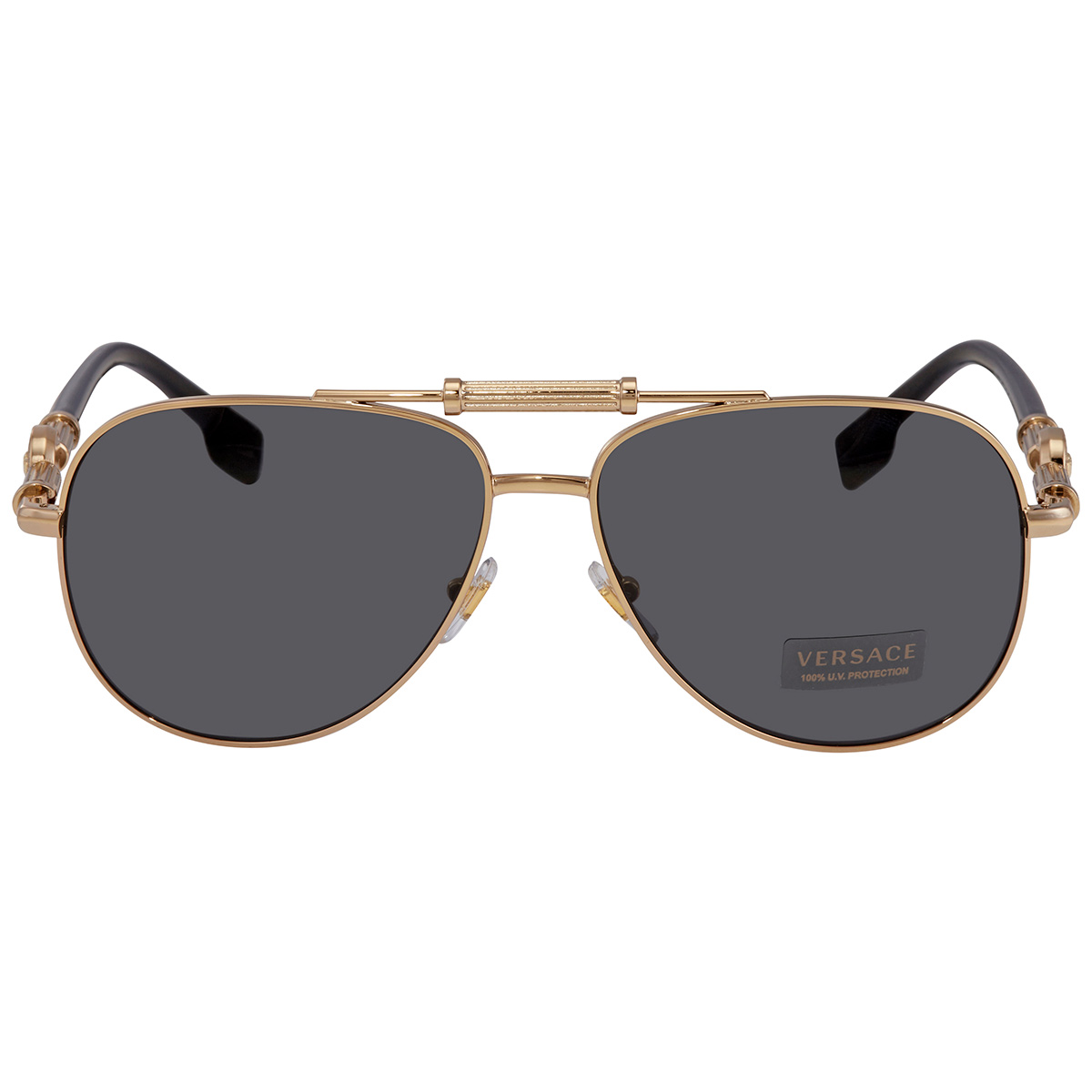 Versace Dark Grey Pilot Unisex Sunglasses VE2236 100287 59