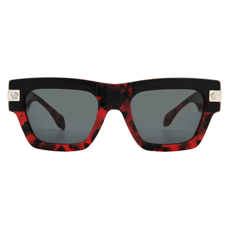Versace Dark Grey Square Men's Sunglasses Ve4464f 545787 55 In Black