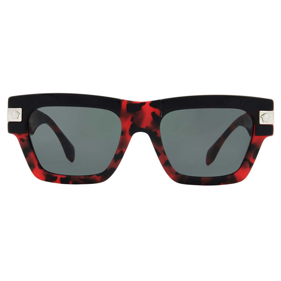 VERSACE VERSACE DARK GREY RECTANGULAR MEN'S SUNGLASSES VE4464 545787 55