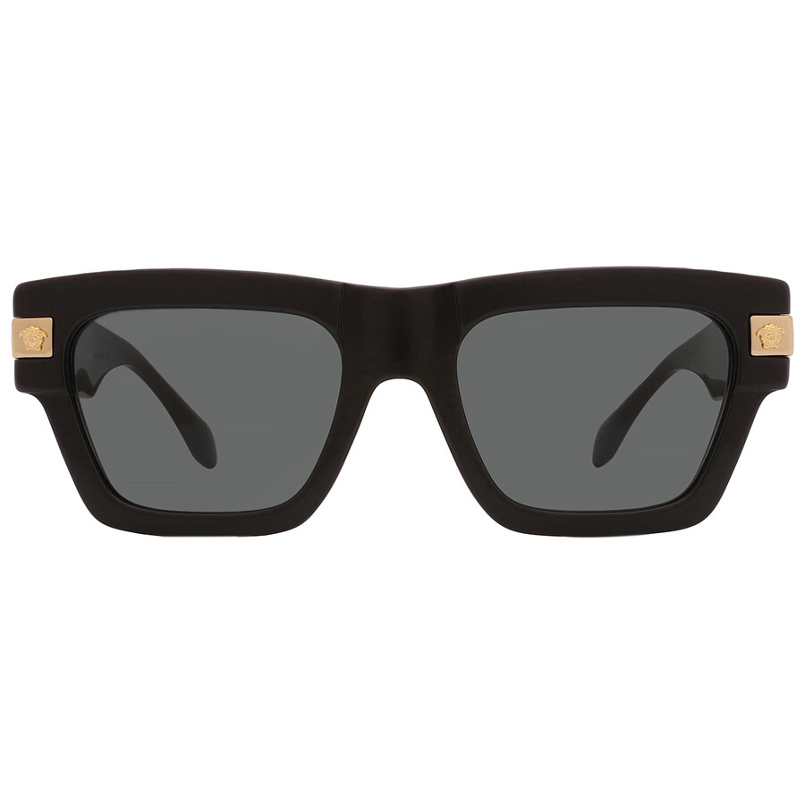 Versace Dark Grey Rectangular Men's Sunglasses VE4464 GB1/87