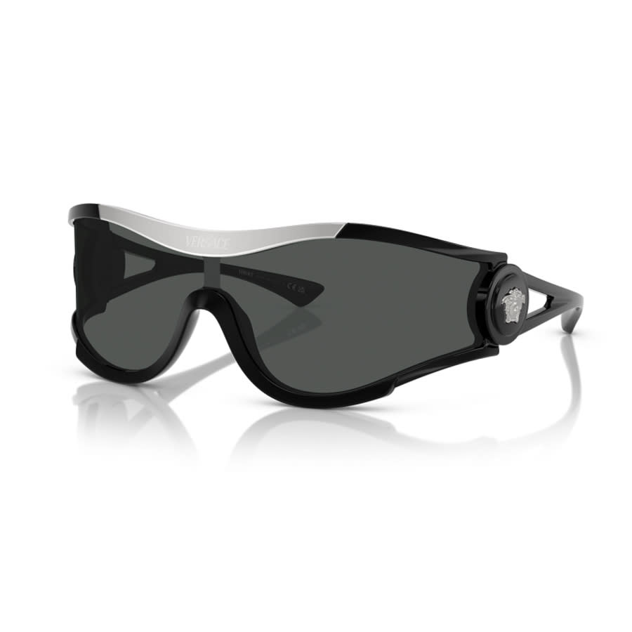 Versace VE4475 GB1/87 Sunglasses Black Shield Frame, Dark Grey Lenses Versace Dark Grey Shield Unisex Sunglasses VE4475 536087 142  main image 4