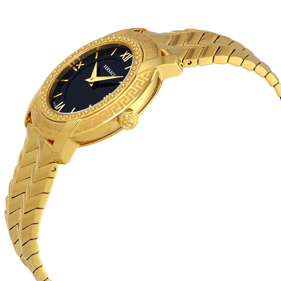 Versace DV 25 Black Dial Goldtone Ladies Watch VAM05 0016 Versace