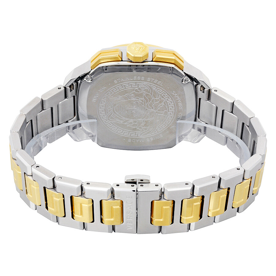 Versace Dylos Silver Dial Men's Two Tone Chronograph Watch VQC030015