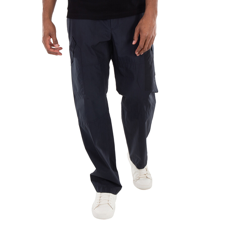 Embroidered Logo Mid-Rise Cotton Trousers
