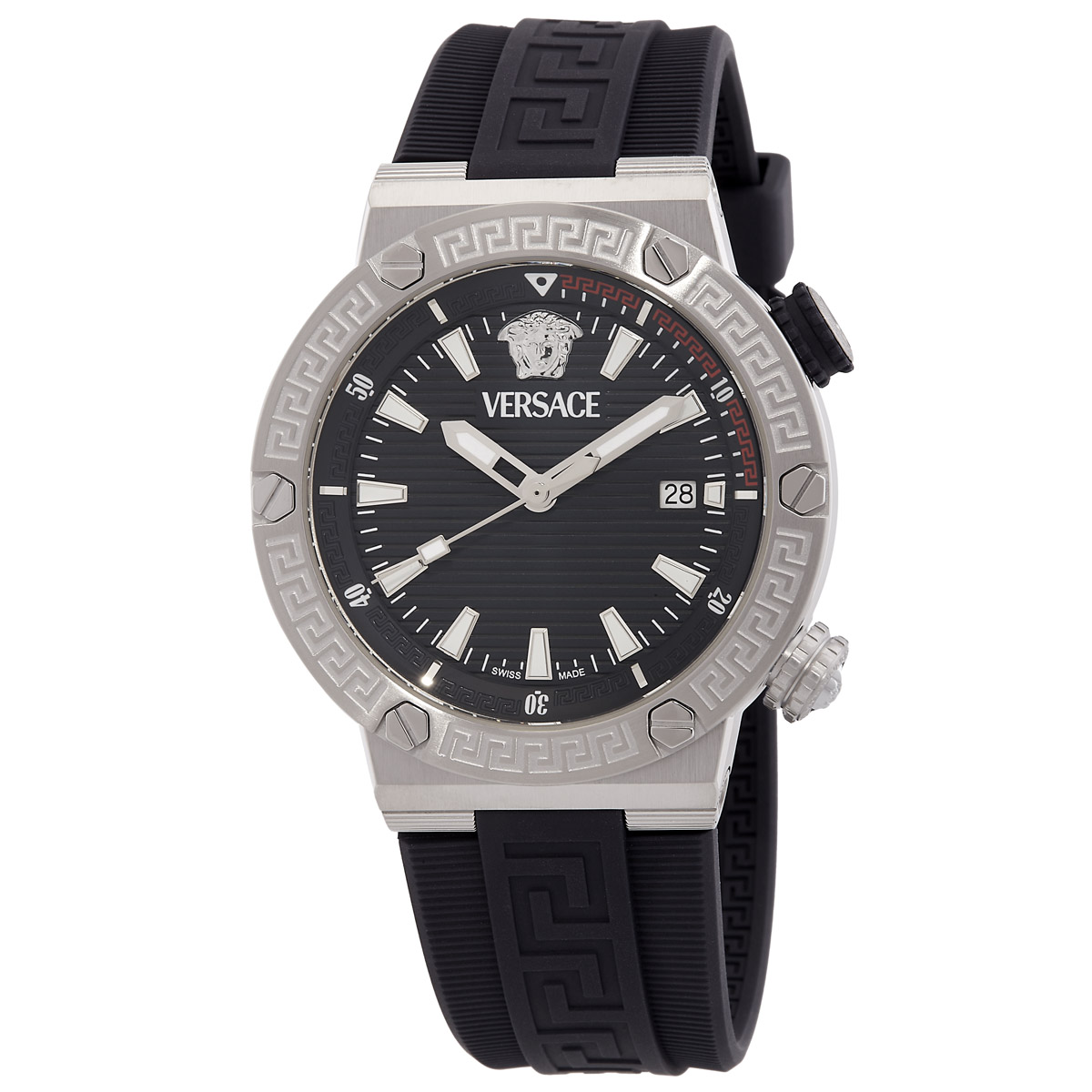 Versace Greca Quartz Blue Dial Silver Steel Strap Watch for Women - VEVH01120