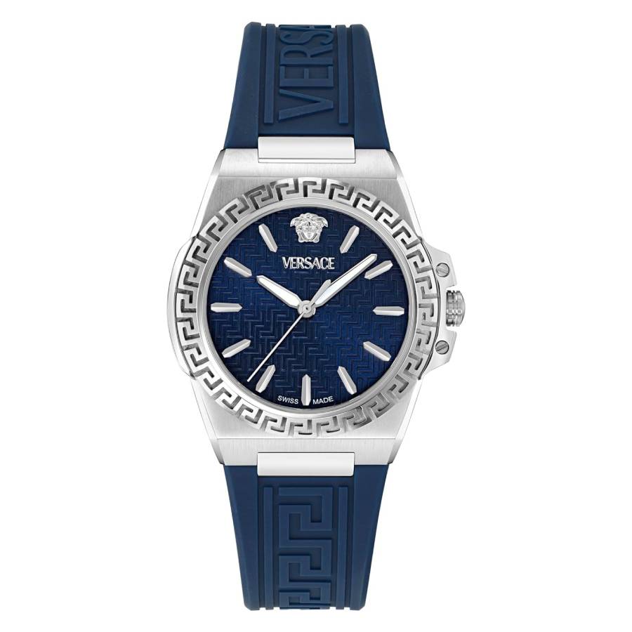 Versace Greca Reaction Quartz Blue Dial Ladies Watch VE0D00125