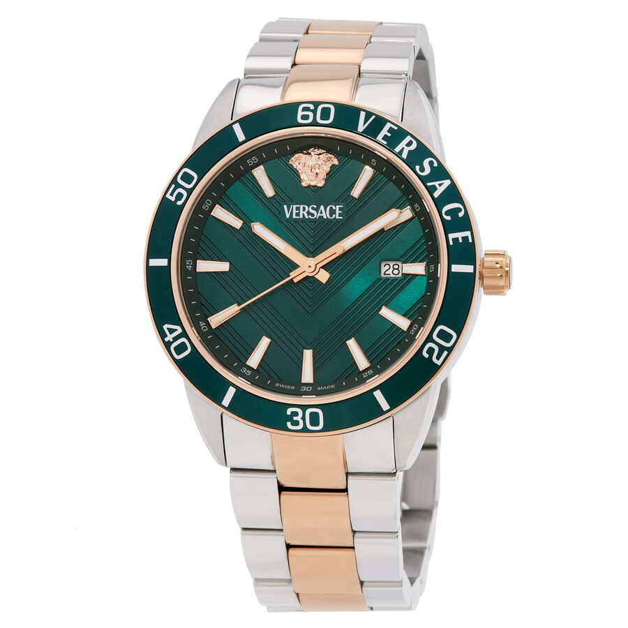 Versace Greca Urban Quartz Green Dial Men's Watch VEYCA0624