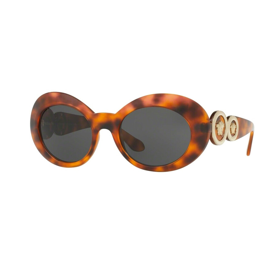 Versace Grey Oval Ladies Sunglasses Ve4329 521487 53 In Brown/grey