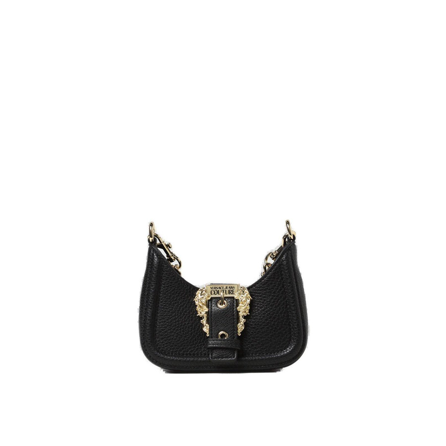 Versace Jeans Couture Couture Barocco-buckle Chain-linked Mini Bag In Black