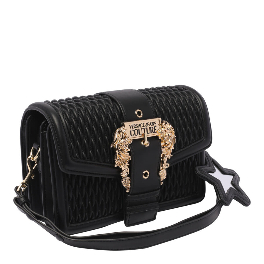 Versace Jeans Couture Drew Baroque Crossbody Bag In Black