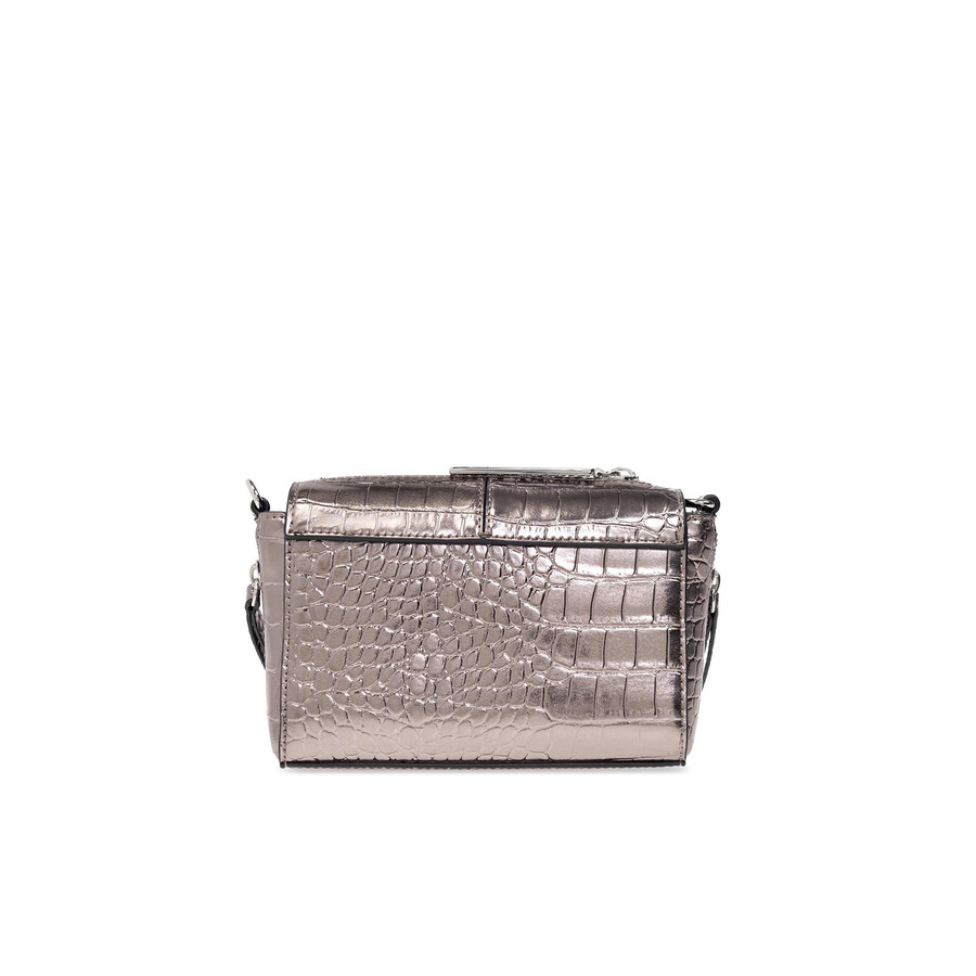 Versace Jeans Couture Jeans Couture Metallic Croco Shoulder Bag In Gray