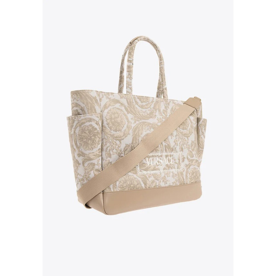 Versace Kids Barocco Athena Baby Changing Mat Bag In Gold