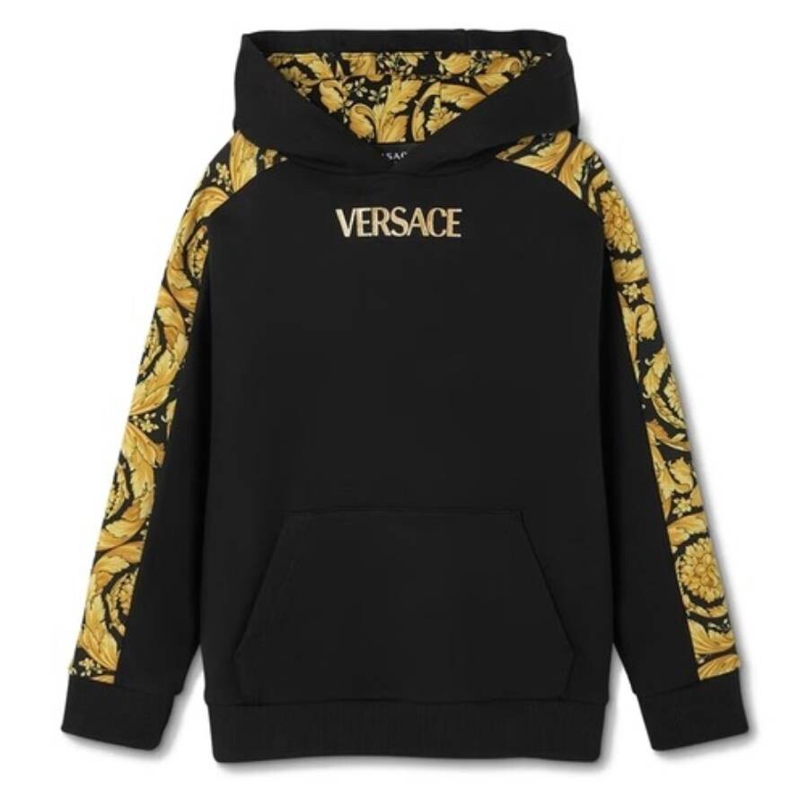 Versace Kids Barocco Print Cotton Hoodie, Size 8Y
