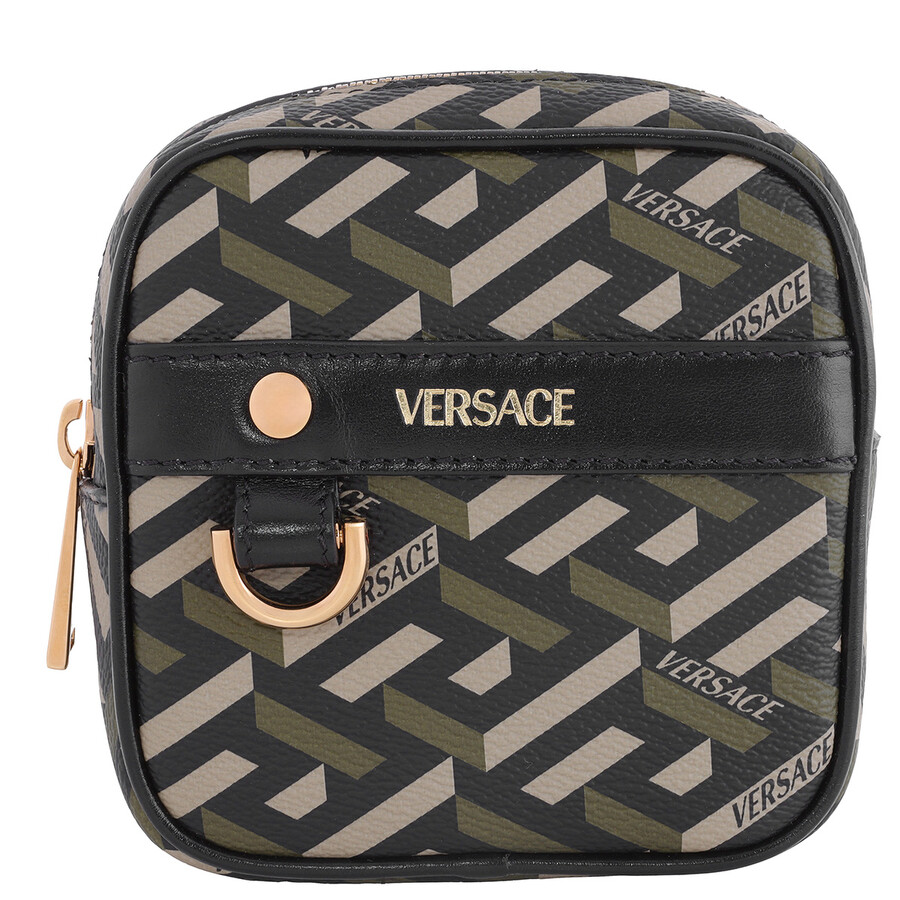 VERSACE★素敵！Brown SET OF 3 La Greca Envelope POUCH VERSACE☆素敵！Brown SET OF 3 La Greca Envelope POUCH