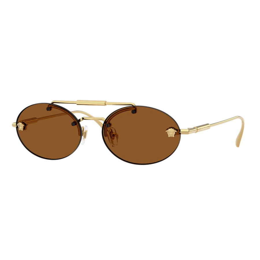 Versace Ladies Black Oval Sunglasses Ve2295 1002/73 In ["brown"]