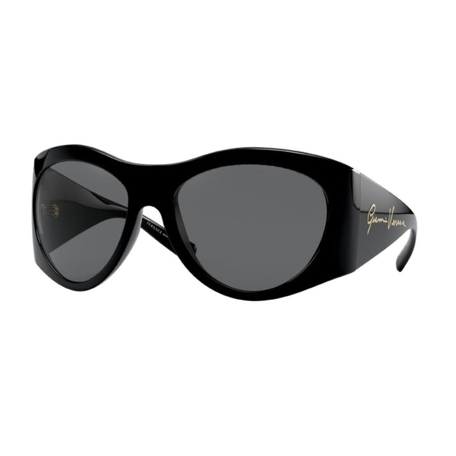 Versace Ladies Black Oval Sunglasses Ve4392 Gb1/87 In ["grey"]