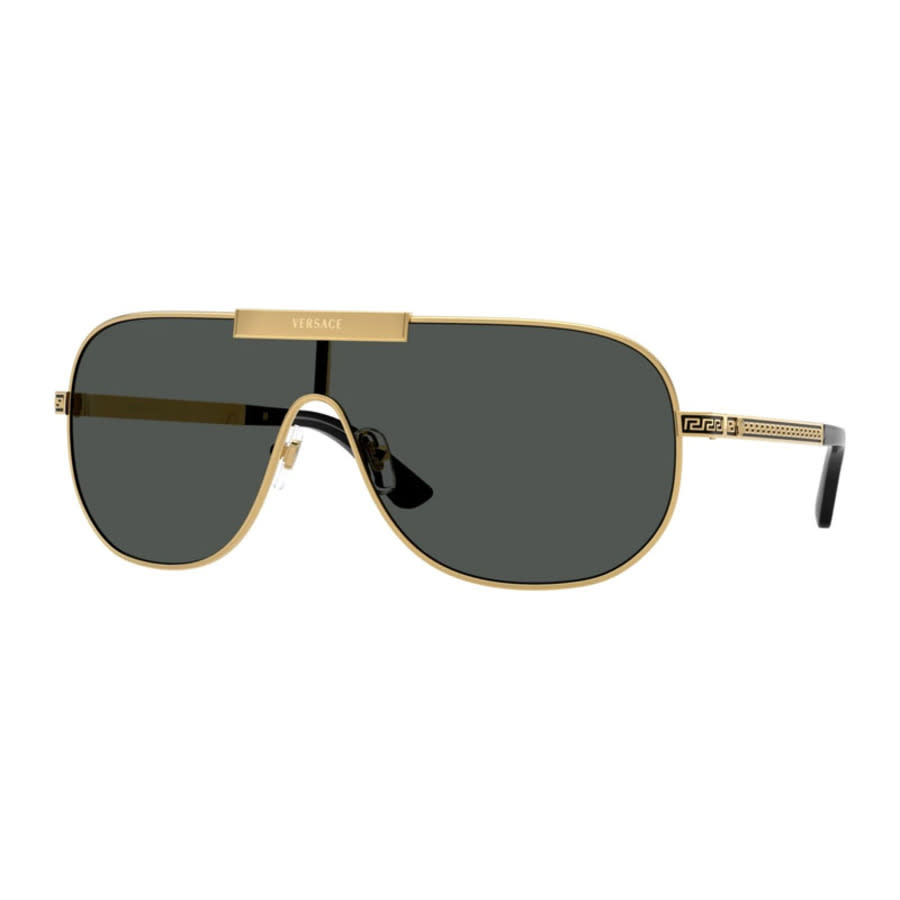 Versace Ladies Black Square Sunglasses Ve2293 1002/87 In ["grey"]