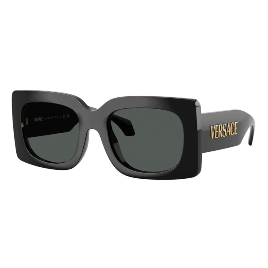 Versace Ladies Black Square Sunglasses Ve4496u Gb1/87 In ["grey"]