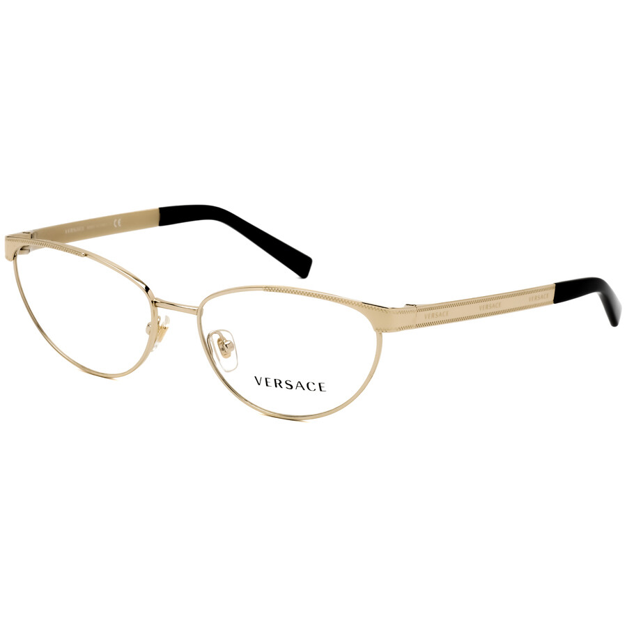 Versace Ladies Gold Tone Square Eyeglass Frames VE1260125254 8056597050104 Eyeglasses