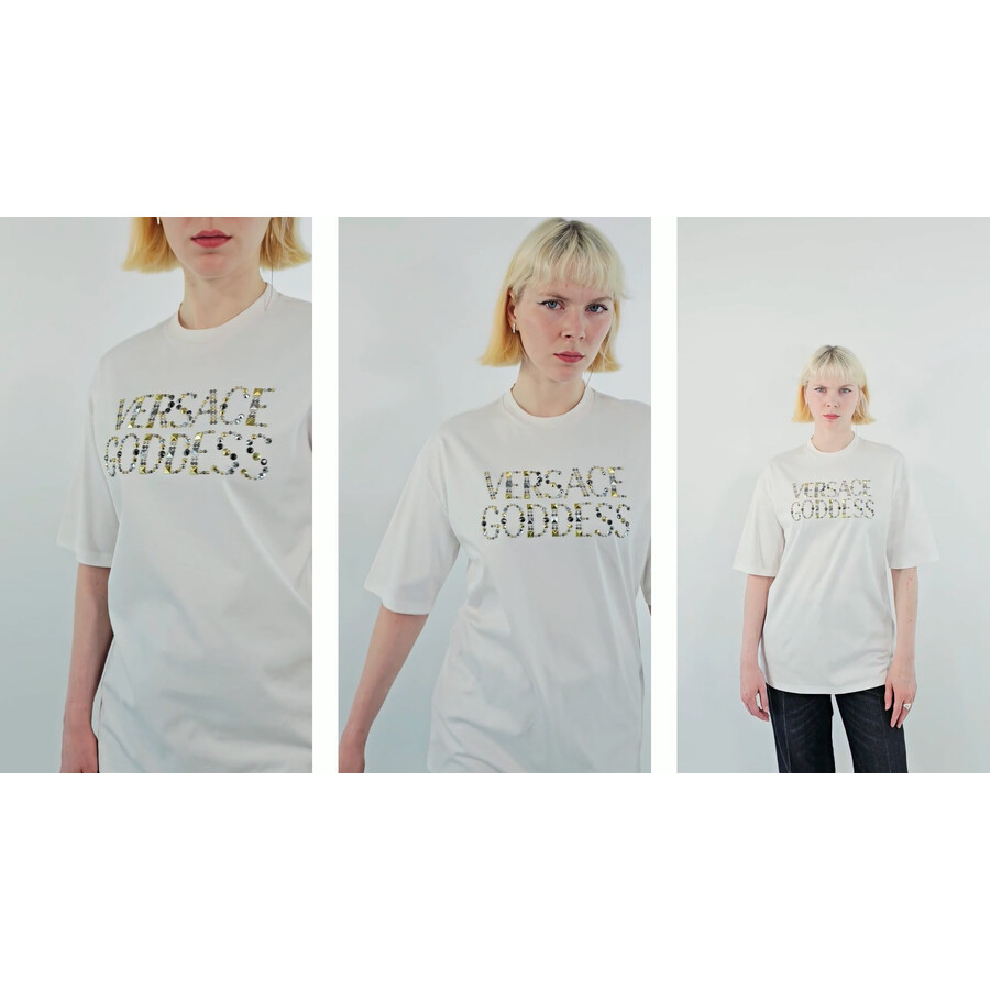 Versace Ladies Optical White Studded Versace Goddess Cotton