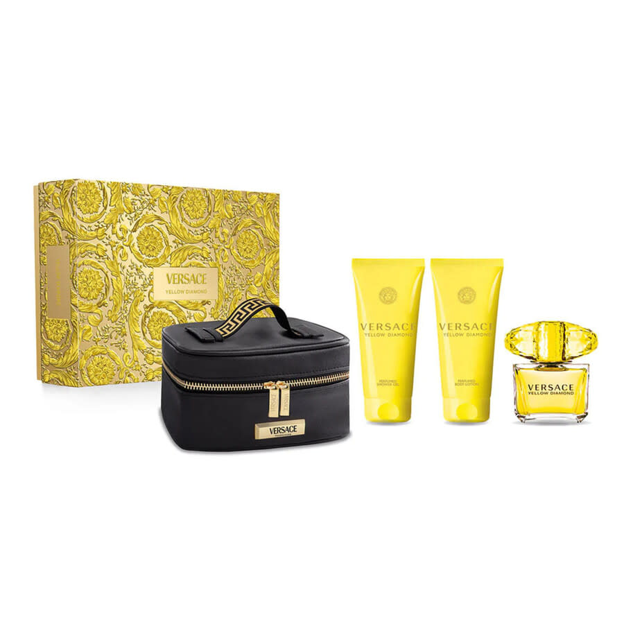 Versace Ladies Versace Yellow Diamond 4pcs EDT Gift Set Fragrances