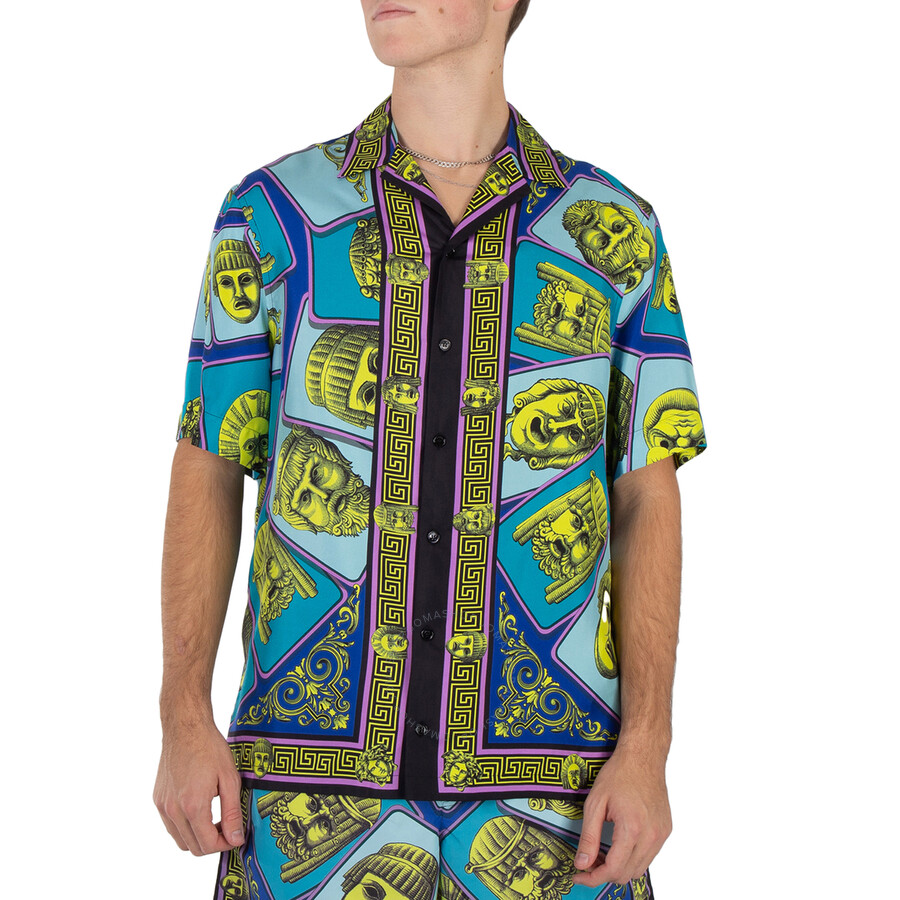 VERSACE スリフレスクレフミティトレス 10132131A00540 1PR20 Outline Barocco Lurex Knit Top Pink,Print | VERSACE US