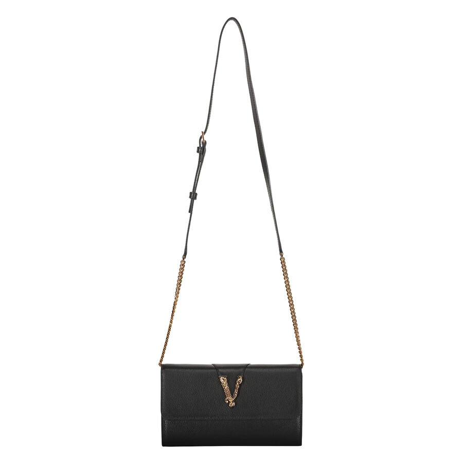 Versace Leather Clutch In Black