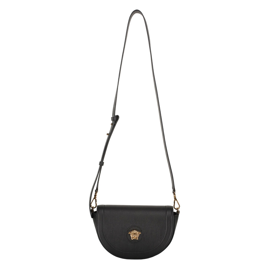 Versace Leather Crossbody Bag In Black