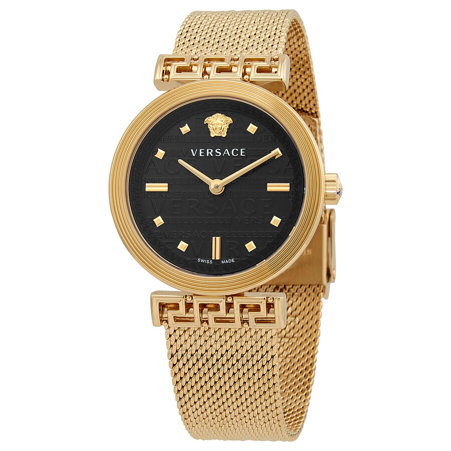 Versace Meander Quartz Black Dial Ladies Watch VELW00720