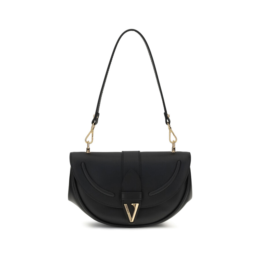 Versace Virtus Medium Shoulder Bag In Black