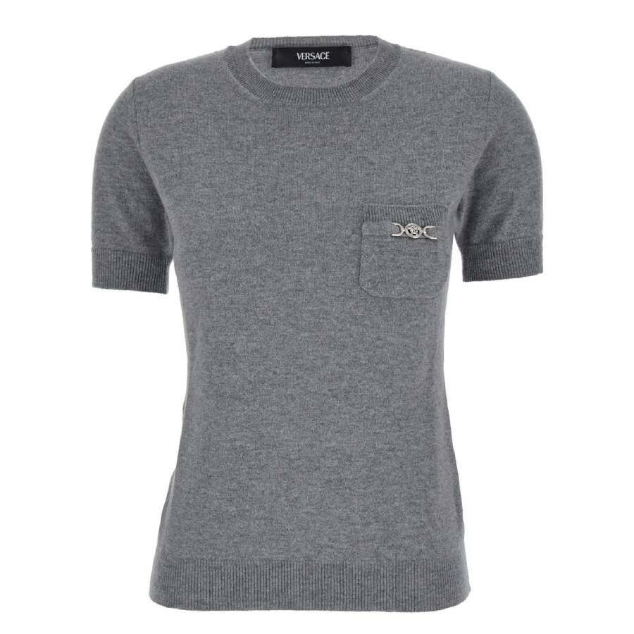VERSACE VERSACE MEDUSA 95 CASHMERE-BLEND KNIT T-SHIRT