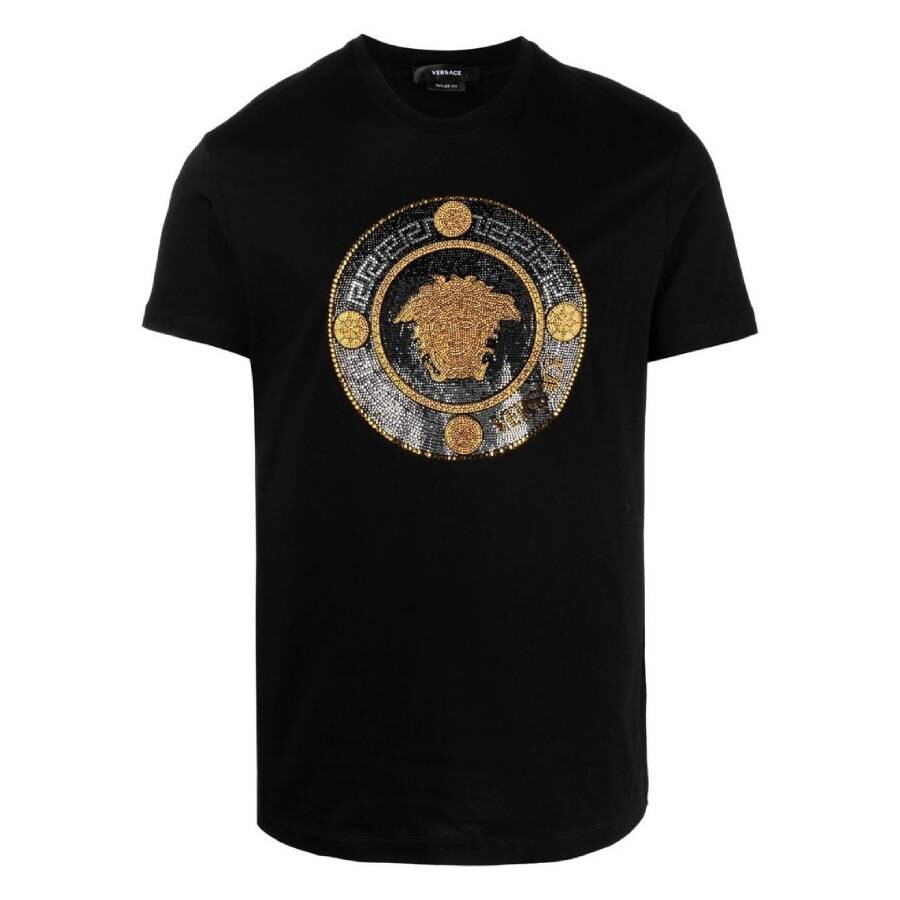 Medusa Logo Embossed Cotton T Shirt, Size Small