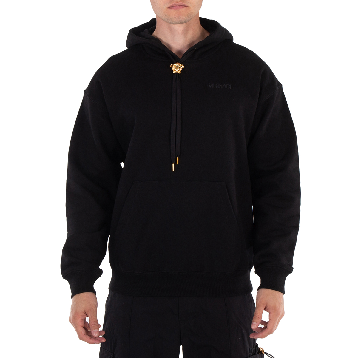 Versace Medusa Popover Toggle Hoodie, Size Large 1008661-1A06213
