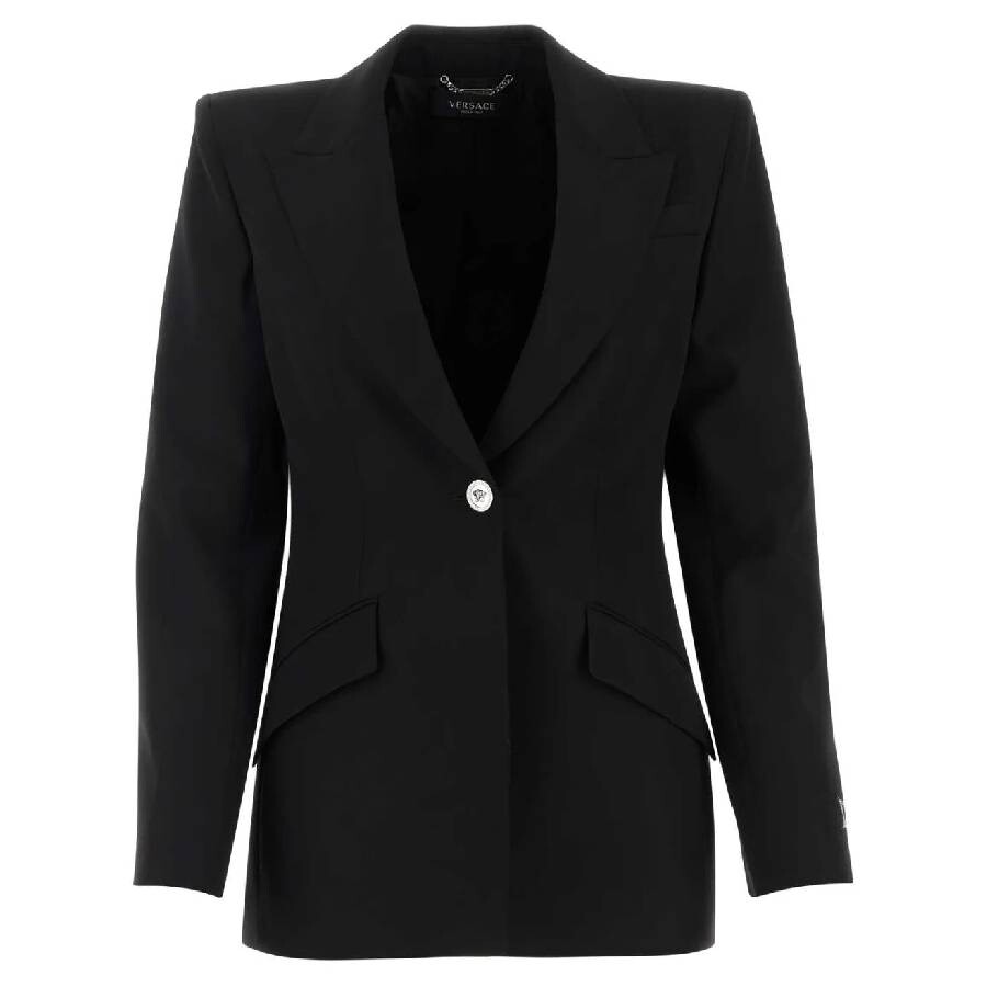 Medusa Single-Breasted Virgin Wool Blazer, Brand Size 40 ( US Size 4 )