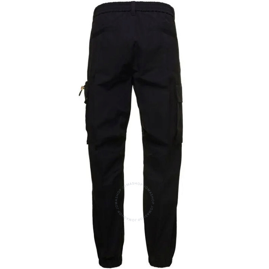 VERSACE VERSACE MEN'S BLACK SLIM-CUT CARGO TROUSERS