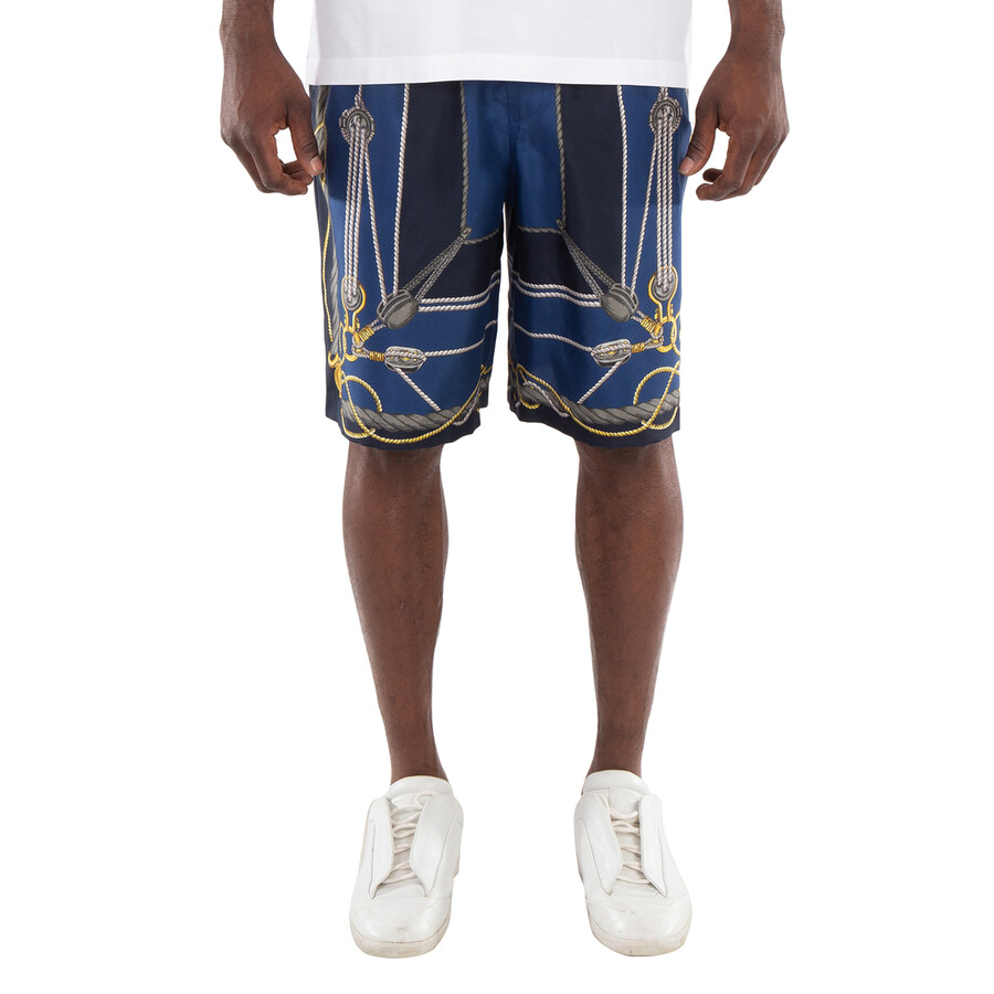 Nautical Print Silk Shorts