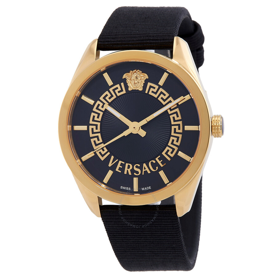 Versace New V Circle Quartz Black Dial Ladies Watch