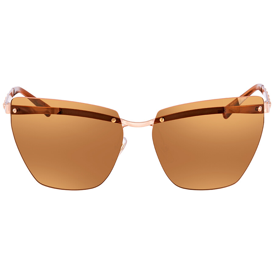 Versace Orange Gold Mirror Cat Eye Ladies Sunglasses VE2190 14127T 58 Versace Sunglasses