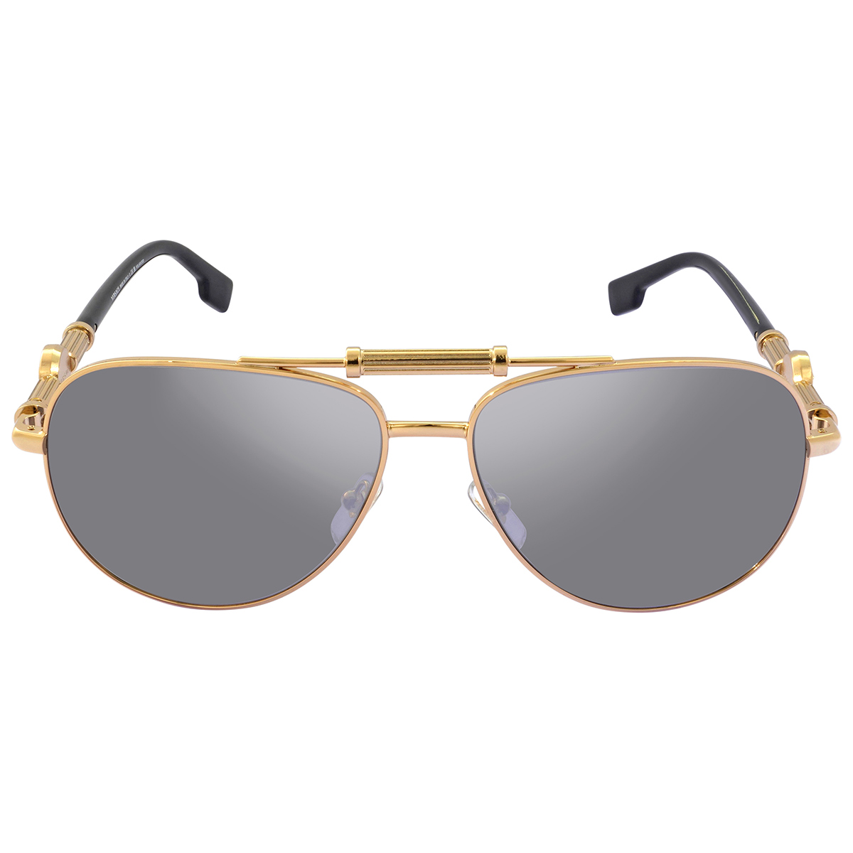 Versace Polarized Grey Mirror Silver Pilot Unisex Sunglasses  display picture 3