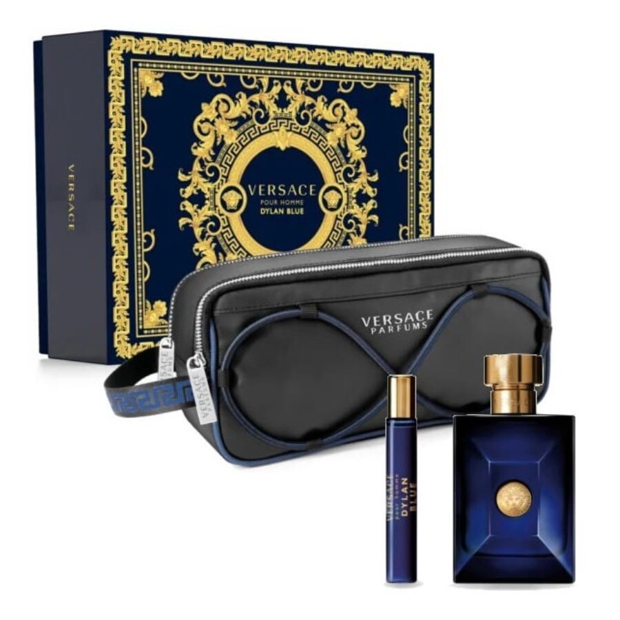 Shop Versace Pour Homme Dylan Blue Gift Set Fragrances 8011003870271 In Black / Blue / Violet