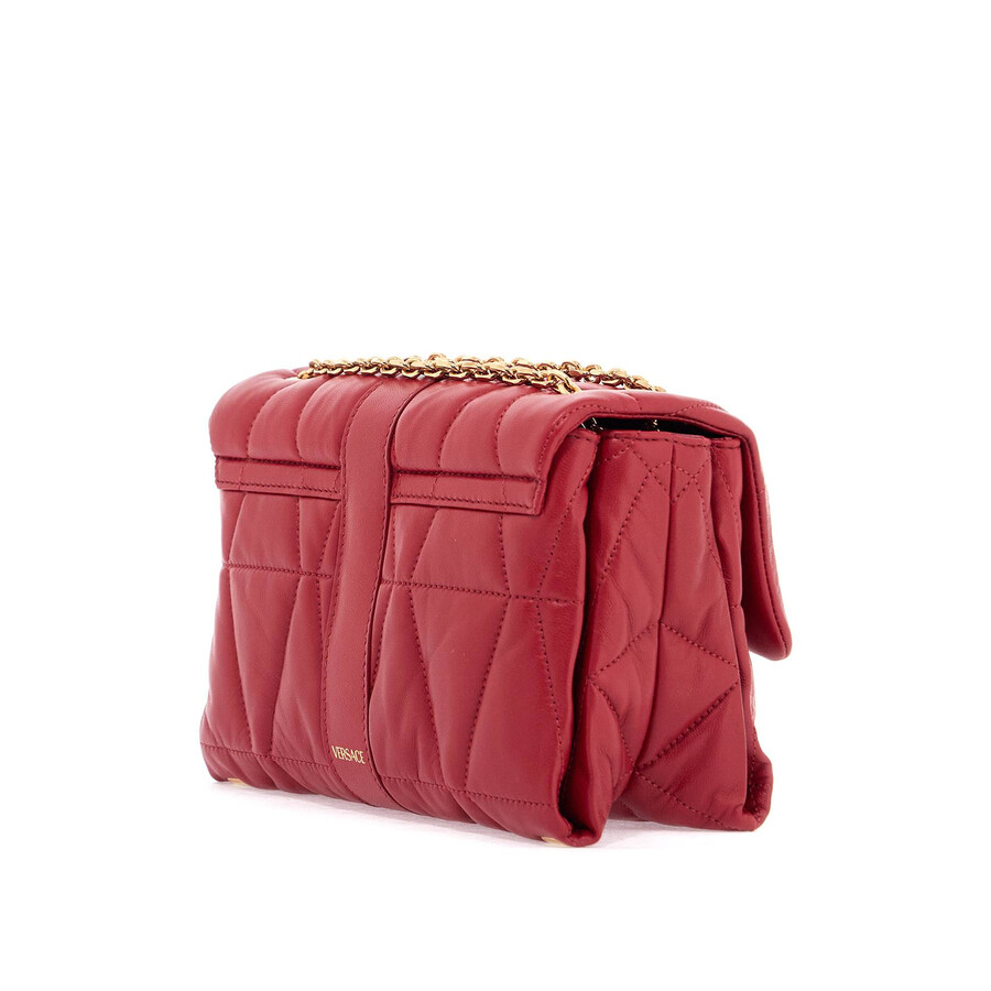 Versace Quilted Shoulder Bag Kleio In Red