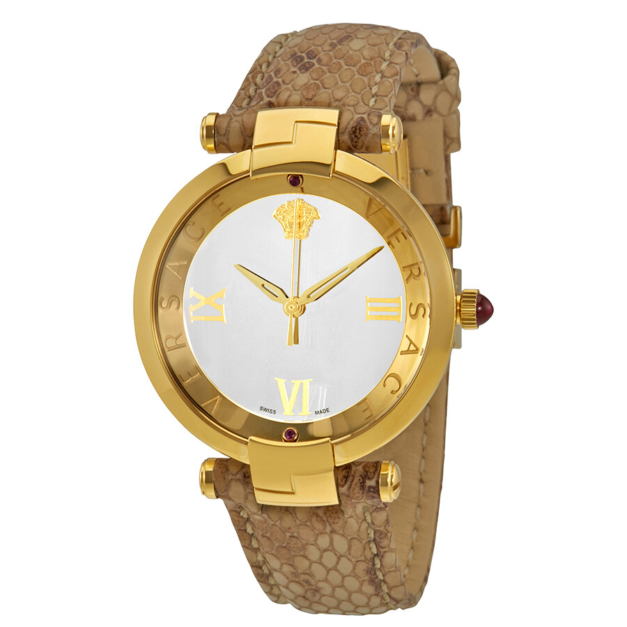 Versace Revive Mirror Dial Leather Ladies Watch VAI190016 7630030518812