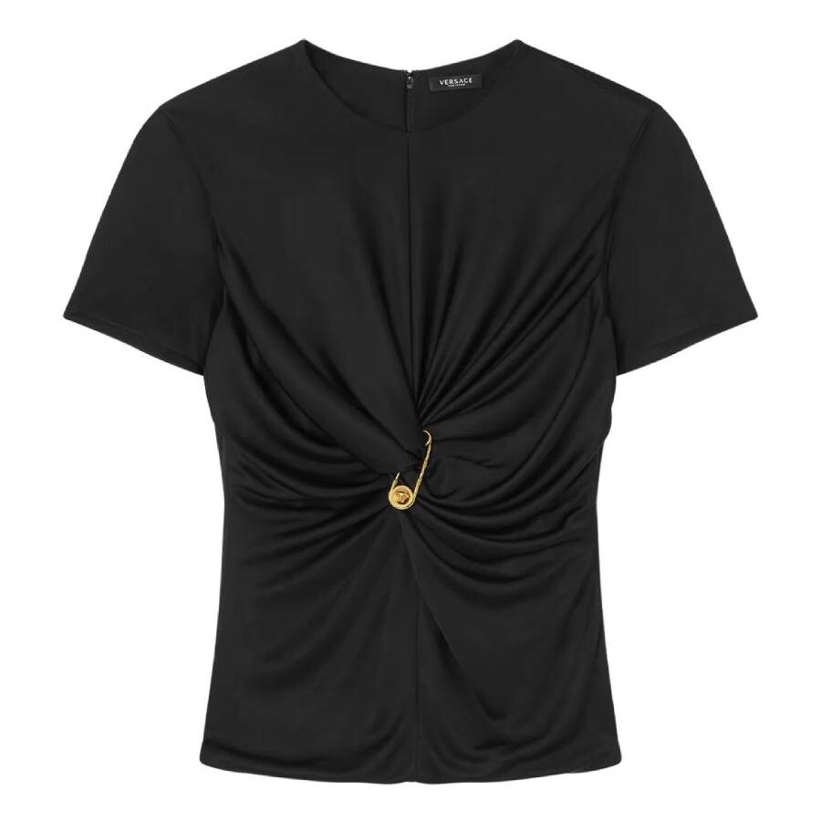 Safety Pin Gathered Viscose Top