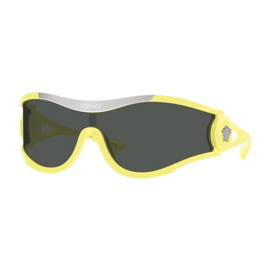 Versace Unisex Black Shield Sunglasses Ve4475 548687 In ["grey"]