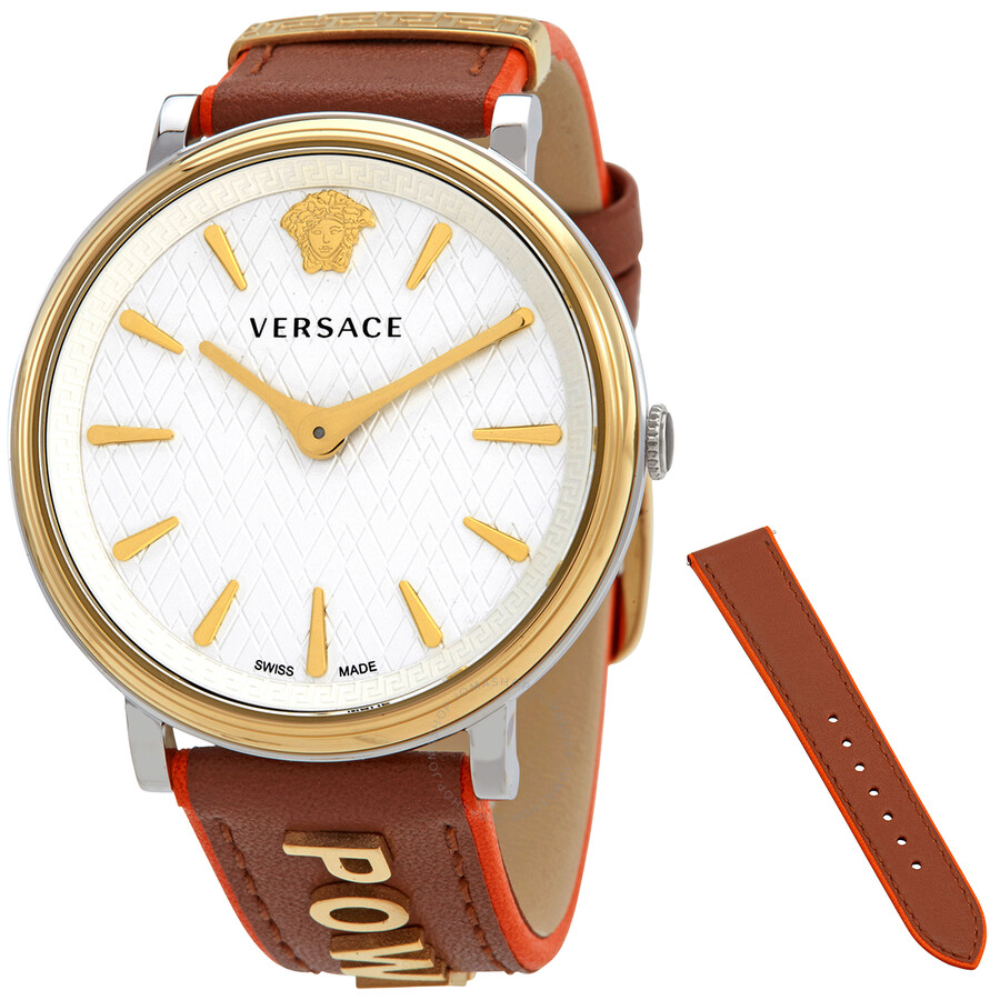 Versace V Circle Quartz Silver Dial Ladies Watch VBP070017