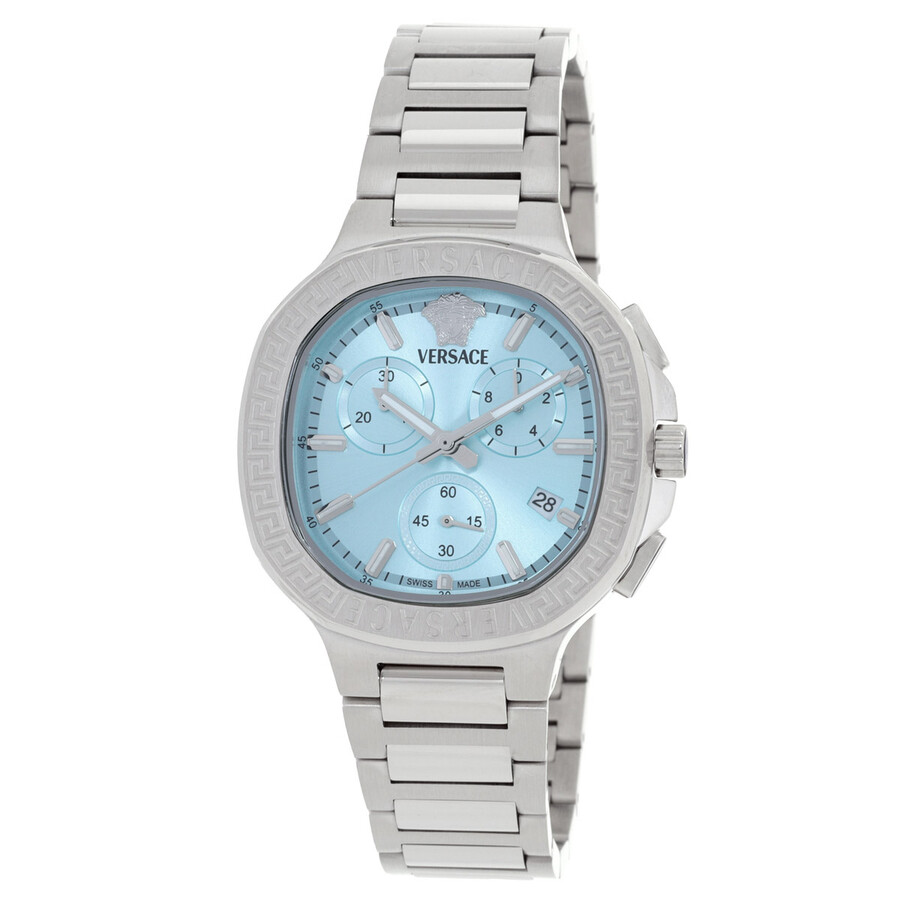 Versace V-Chrono Square Chronograph Quartz Turquoise Dial