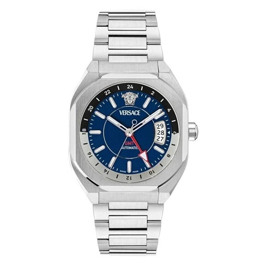 Versace V-Contempo GMT Automatic Blue Dial Men's Watch VE0I00225