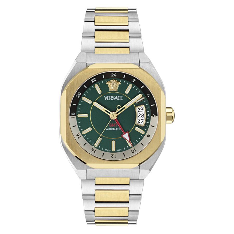 Versace V-Contempo GMT Automatic Green Dial Men's Watch VE0I00325