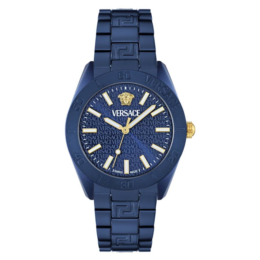 Versace V-Dome Quartz Blue Dial Men's Watch VE0M00325 - Watches, V