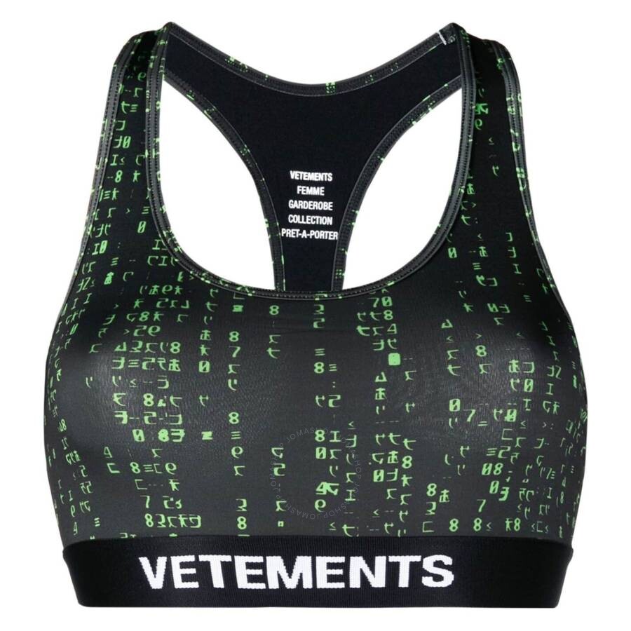 Vetements Logo-underband Cropped Vest In Green